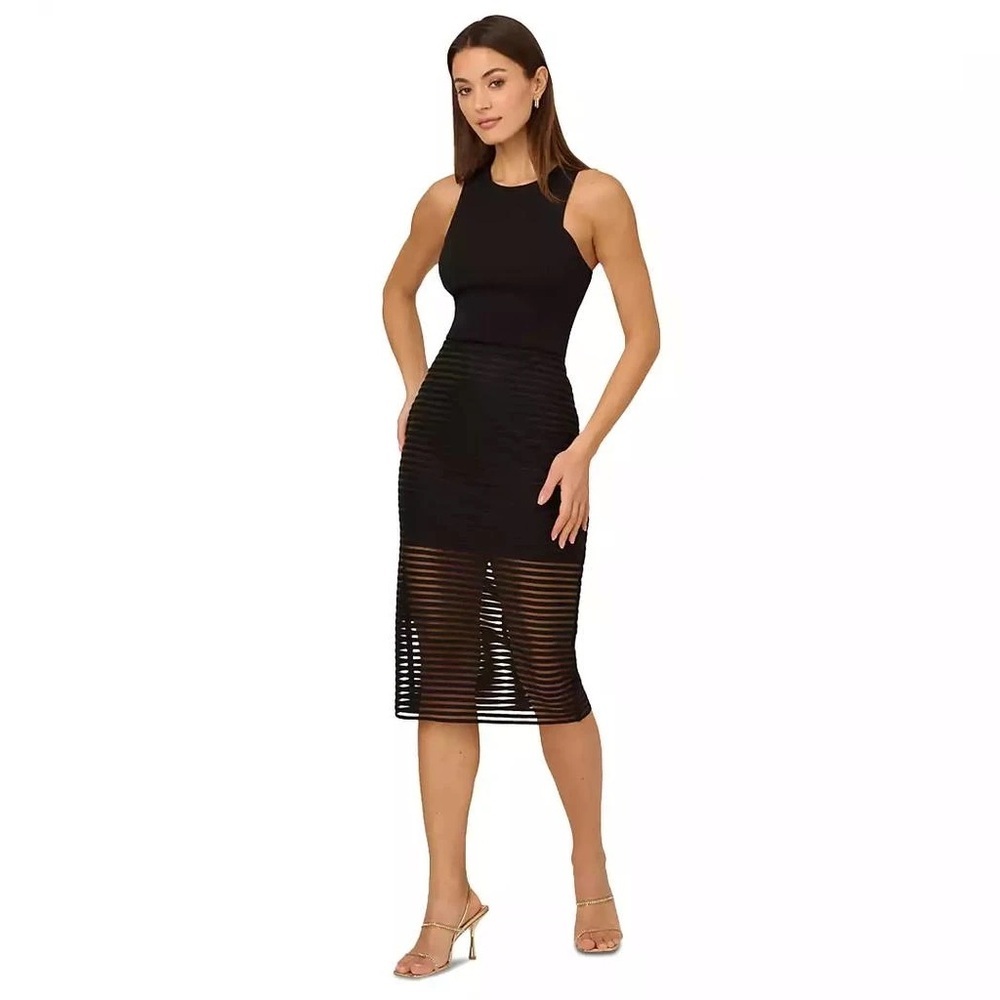 Adrianna (G5) Women's Shadow Stripe Sleeveless Sheath Dress NWT SIZE 8 - Picture 2 of 6